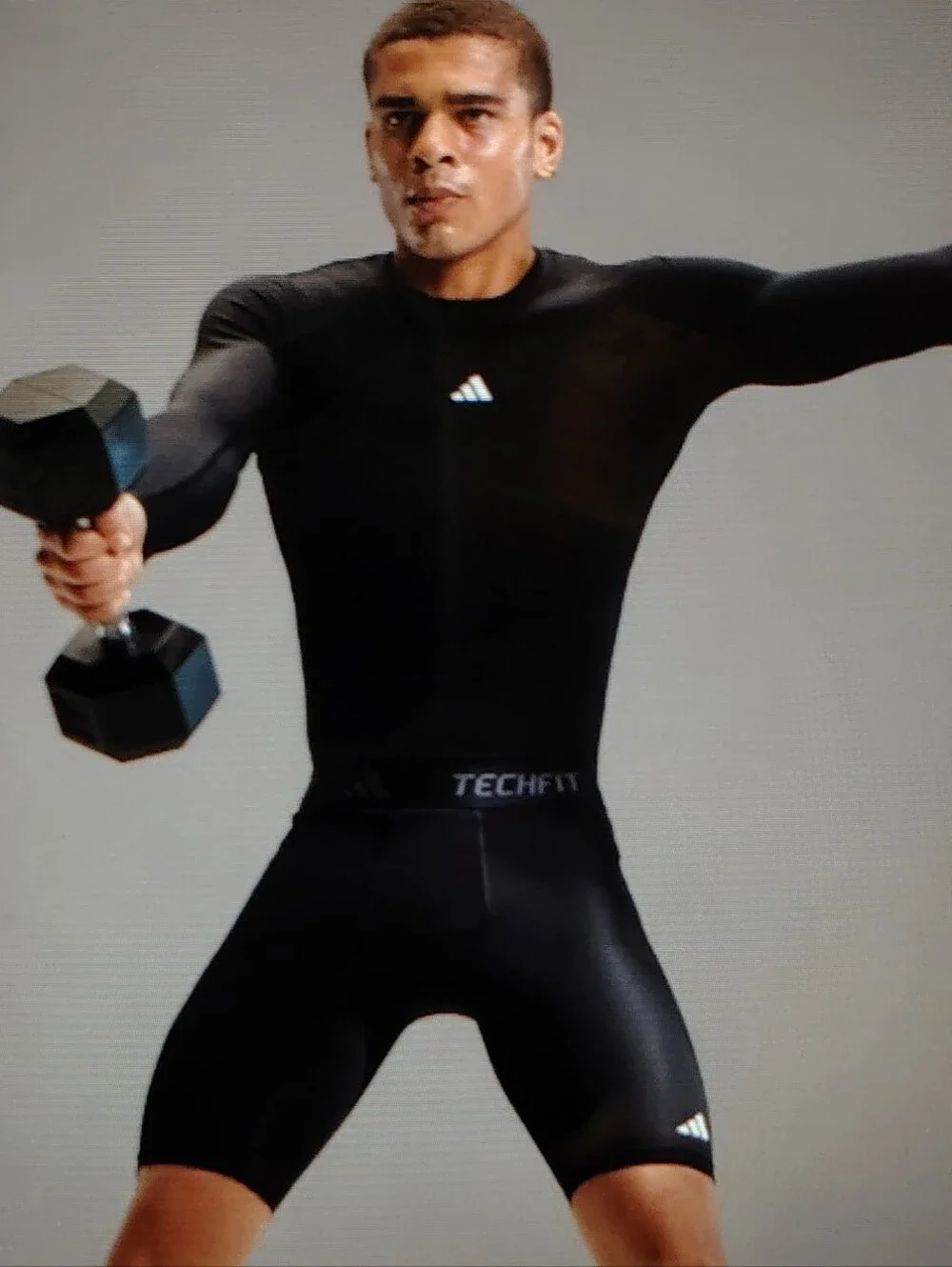 NWT Adidas Techfit Compression Training Long Sleeve Tee Navy Men's Size S